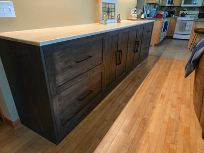 Ash Built-In with Lit Floating Shelves